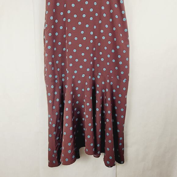 B Collection by Bobeau Dara puff sleeve polka dot maxi dress Size small Retro - Picture 7 of 10